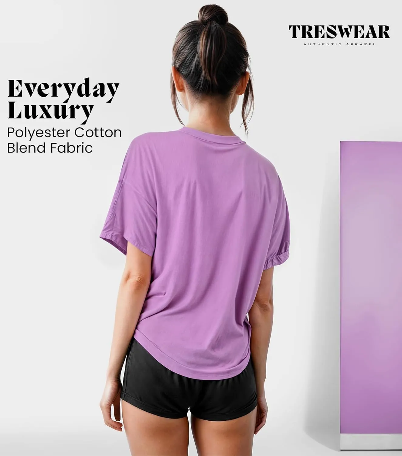 Treswear - Womens Oversized Graphic Tee Shirts - Loose Fit Crew Neck Short Sleeve Tops Summer Casual Blouse, Comfy Basic Tee