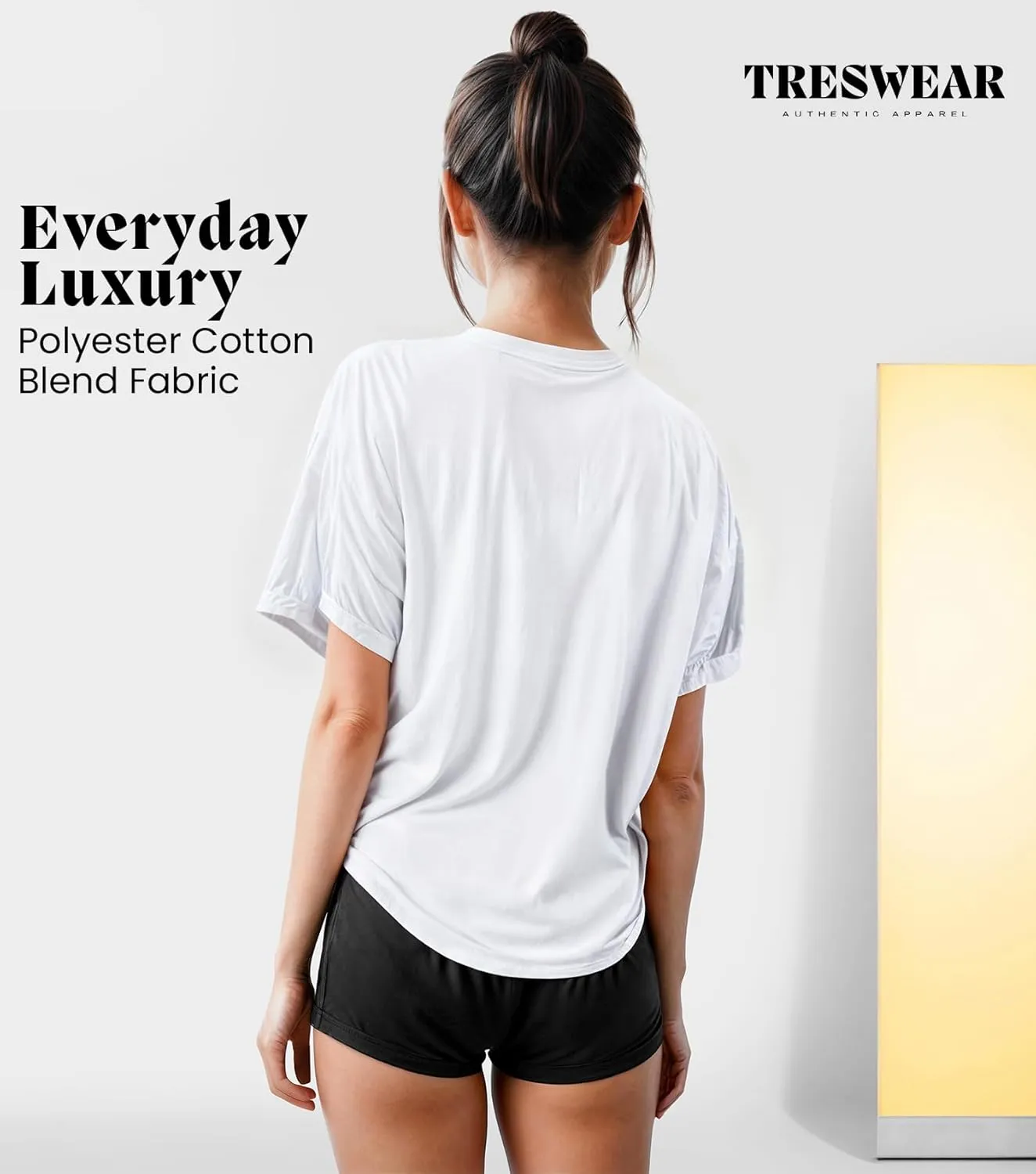 Treswear - Womens Oversized Graphic Tee Shirts - Loose Fit Crew Neck Short Sleeve Tops Summer Casual Blouse, Comfy Basic Tee