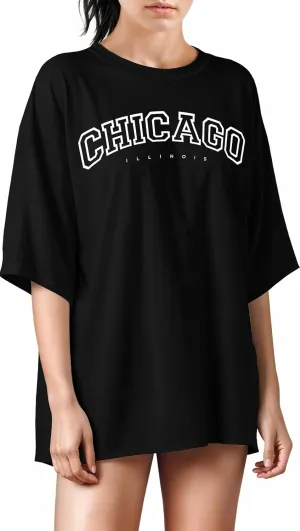 Treswear - Womens Oversized Graphic Tee Shirts - Loose Fit Crew Neck Short Sleeve Tops Summer Casual Blouse, Comfy Basic Tee