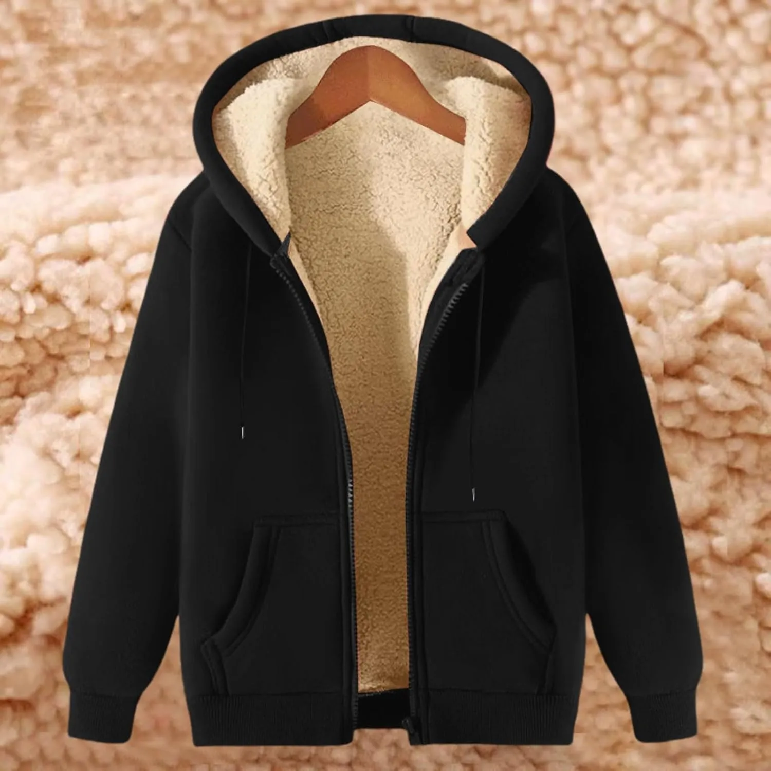 TUQIDEWU Mens Fleece Hoodies, Mens Hoodies Pullover Heavyweight Warm Thick Full Zip Hooded Sweatshirt Outerwear with Pockets