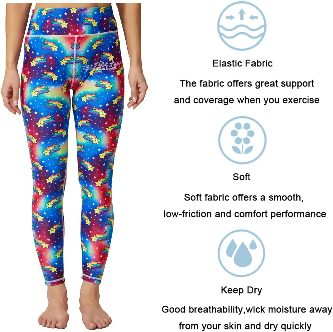 UIUO-UIPEU Women's Printed Yoga Pants with Pockets 7/8 Workout Leggings for Women Tummy Control Compression Leggings