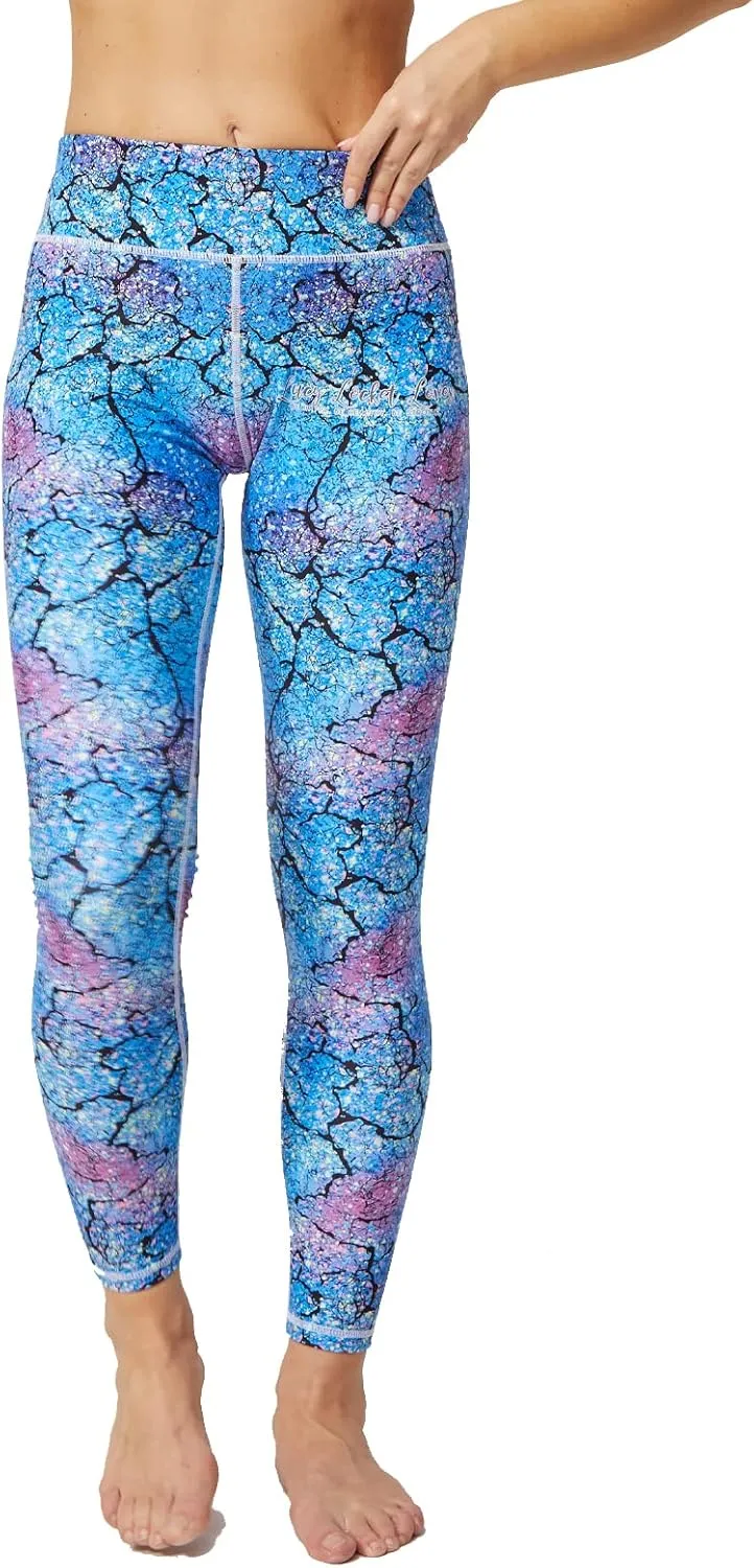 UIUO-UIPEU Women's Printed Yoga Pants with Pockets 7/8 Workout Leggings for Women Tummy Control Compression Leggings