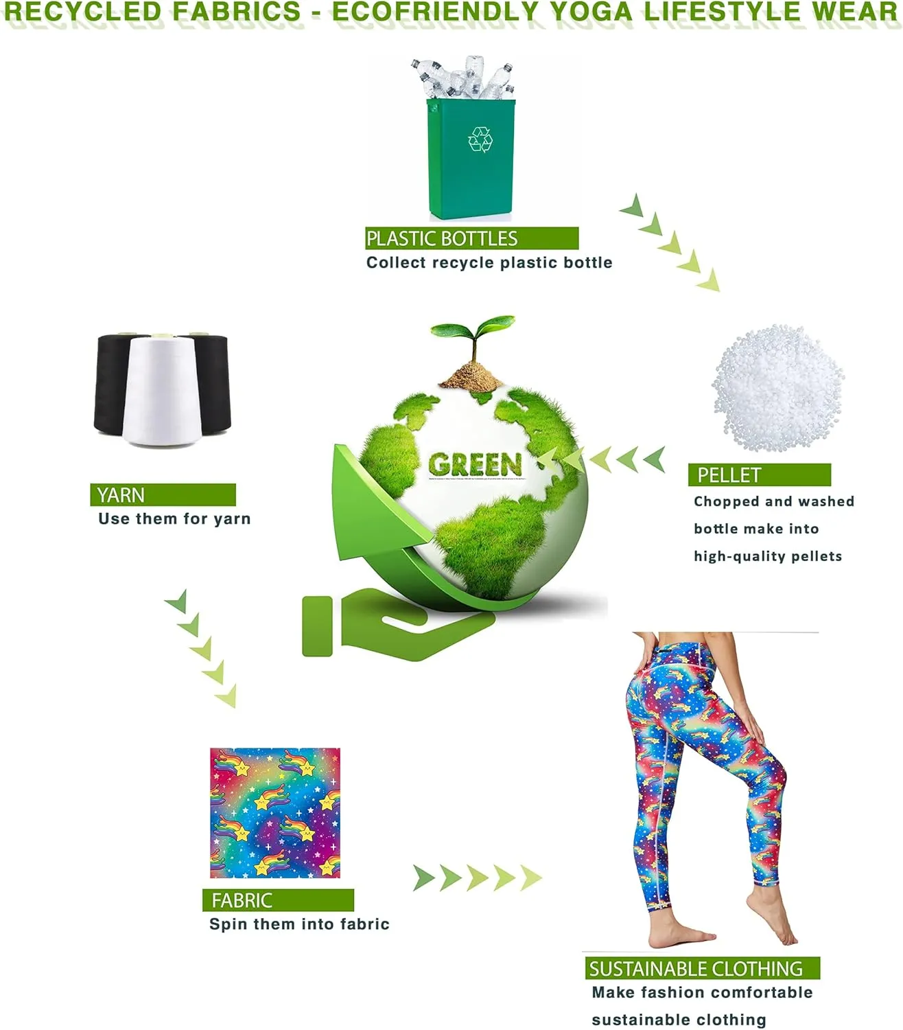 UIUO-UIPEU Women's Printed Yoga Pants with Pockets 7/8 Workout Leggings for Women Tummy Control Compression Leggings