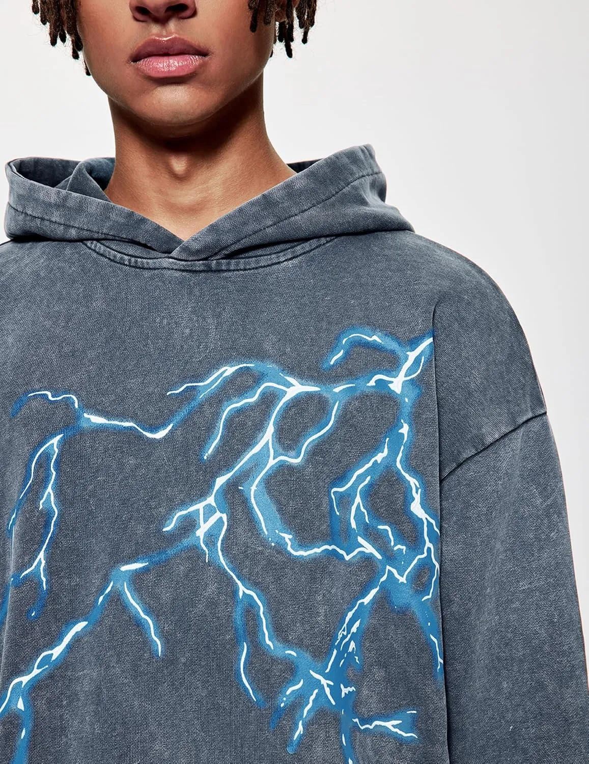 Vamtac Mens Graphic Hoodies Oversized Washed Vintage Heavy Streetwear Sweatshirt Hooded Pullover