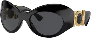 Versace VE 4462 GB1/87 Black Plastic Fashion Sunglasses Grey Lens