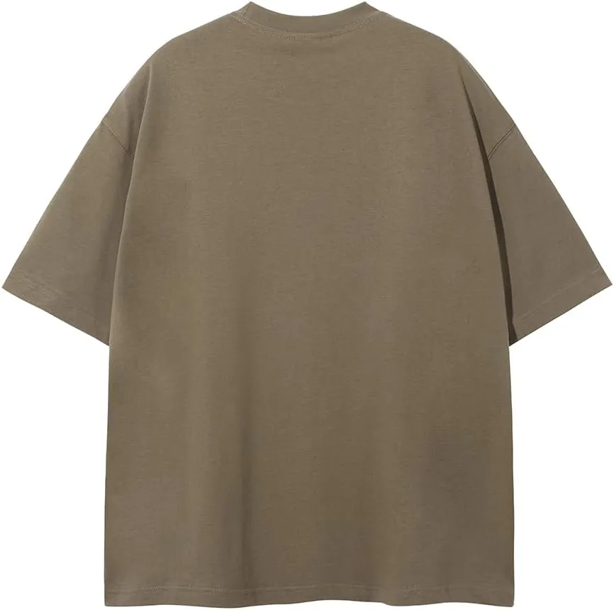 VFIVE UNFOUR 305G Loose 100% Cotton T-Shirts Solid Color Short Sleeve Tshirt Oversized Hip Hop Tops