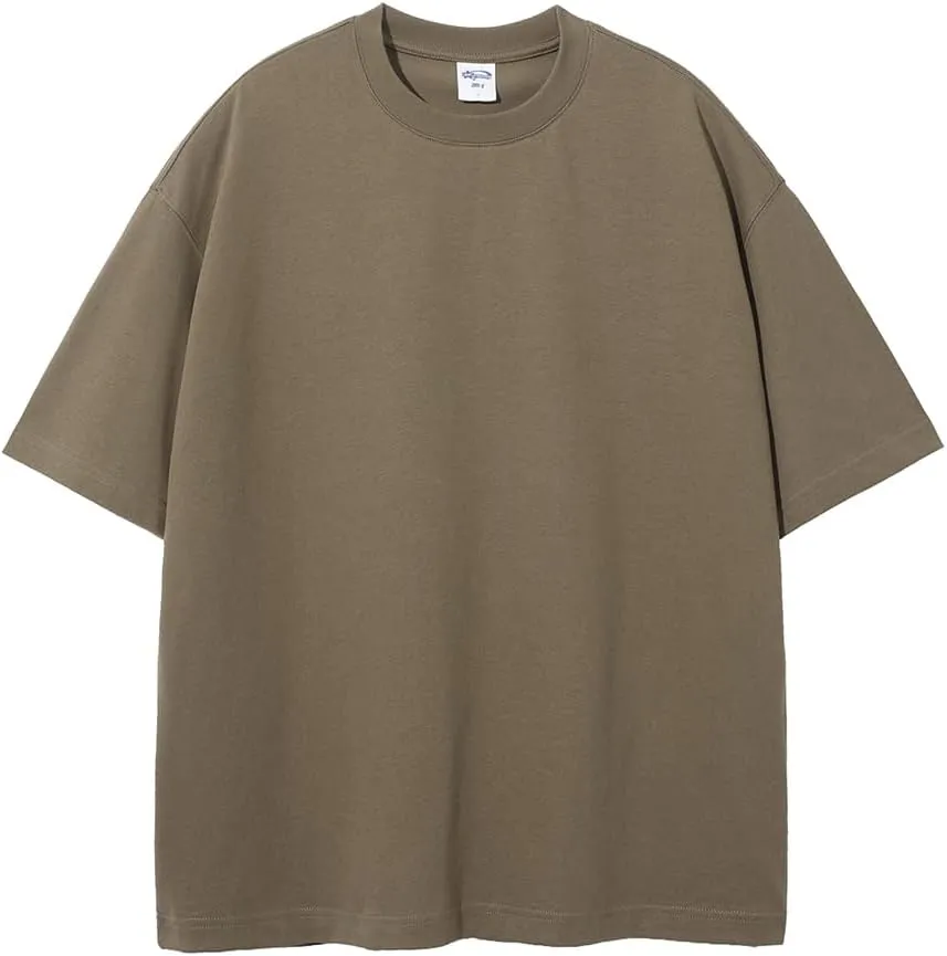 VFIVE UNFOUR 305G Loose 100% Cotton T-Shirts Solid Color Short Sleeve Tshirt Oversized Hip Hop Tops