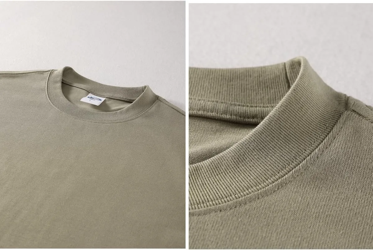 VFIVE UNFOUR 305G Loose 100% Cotton T-Shirts Solid Color Short Sleeve Tshirt Oversized Hip Hop Tops