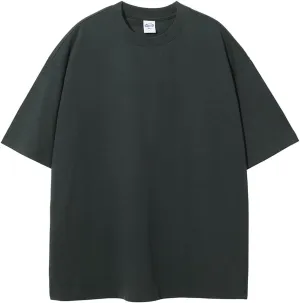 VFIVE UNFOUR 305G Loose 100% Cotton T-Shirts Solid Color Short Sleeve Tshirt Oversized Hip Hop Tops