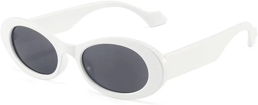 Vintage Oval shaped Frame Fashion Sunglasses UV400 Punk Accessories Black Shades Beach Travel Retro Sunglasses