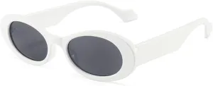 Vintage Oval shaped Frame Fashion Sunglasses UV400 Punk Accessories Black Shades Beach Travel Retro Sunglasses