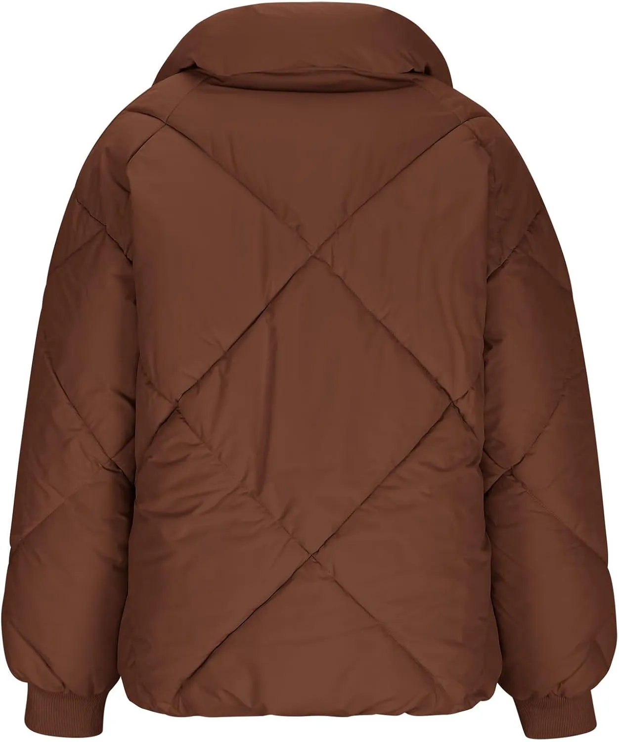 Winter Coats for Women Long Sleeve Zip Up Quilted Jackets Loose Fit Puffer Jacket Warm Outwear with Pockets