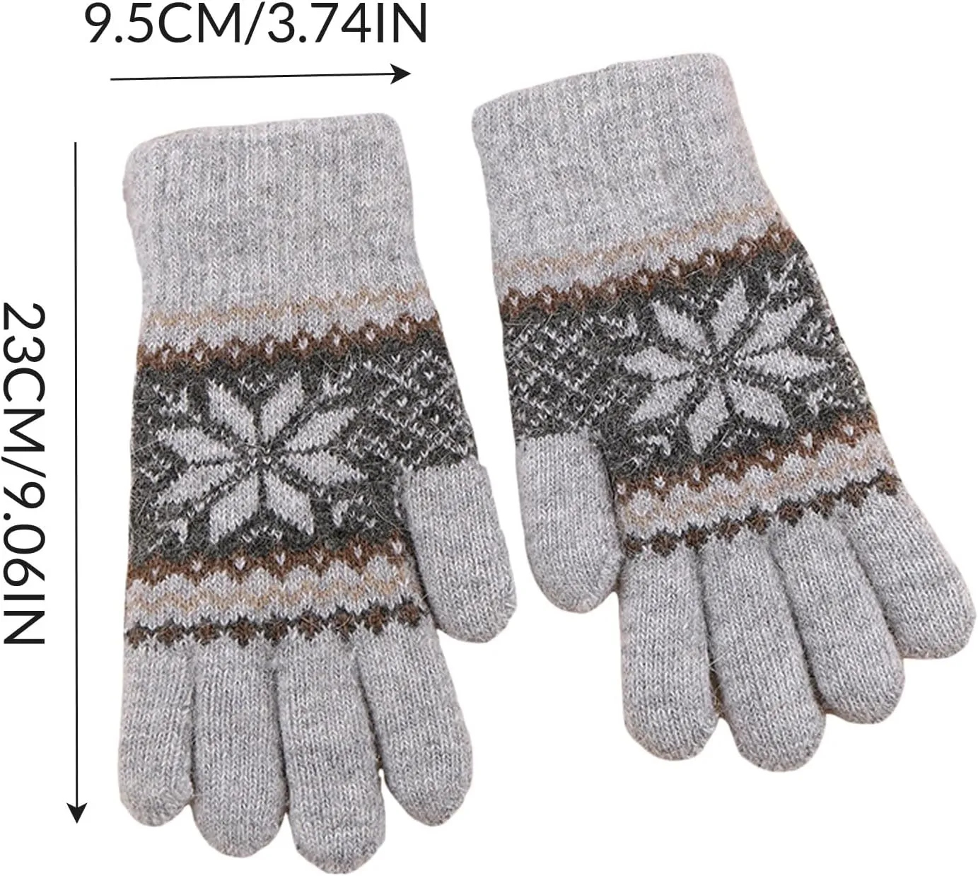 Winter Gloves For Women Cold Weather Gloves Mittens Snow Gloves Fleece Thick Double-Layer Warm Gear Knit Gloves