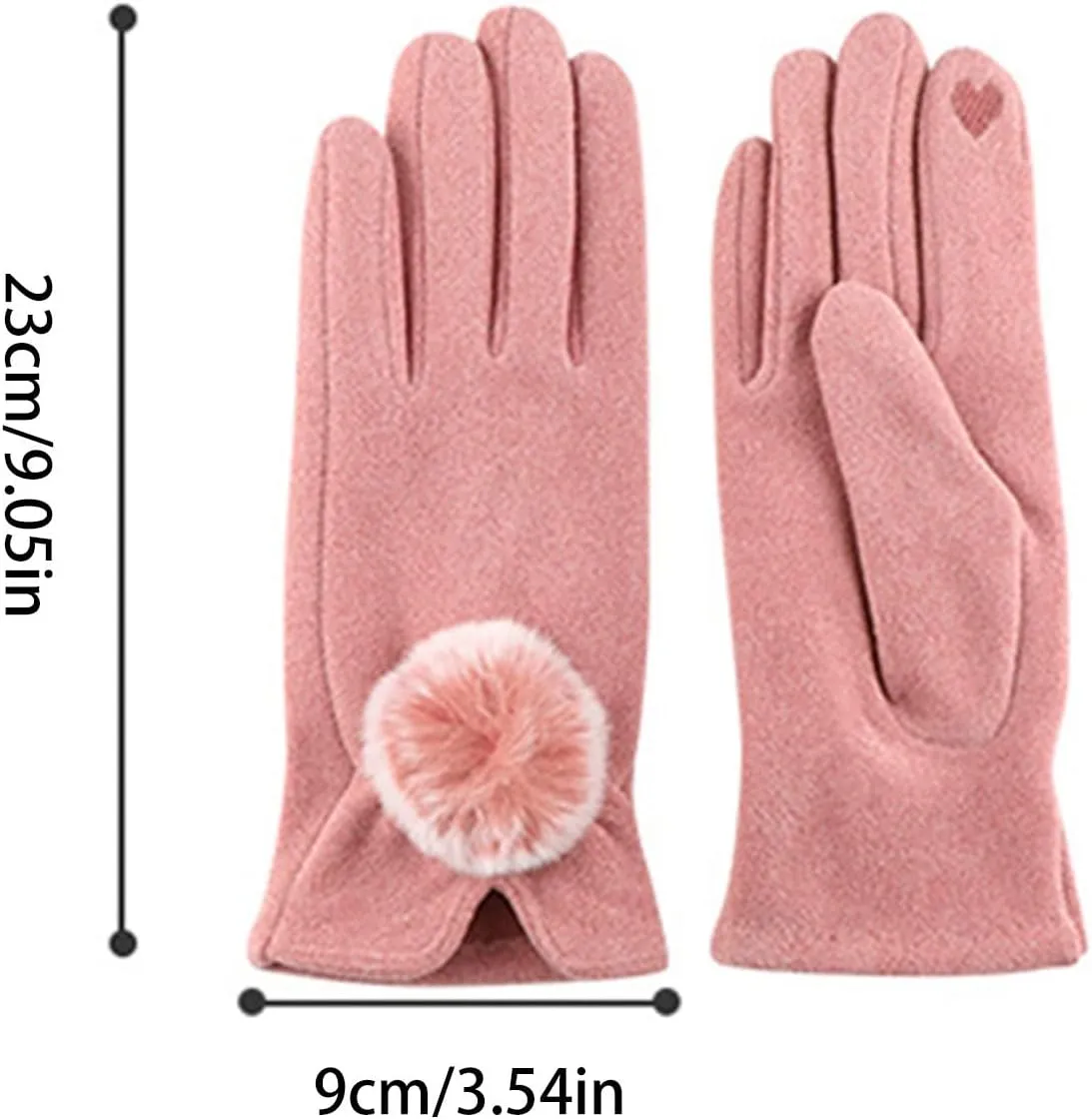 Winter Womens Leather Gloves Black Touchscreen Gloves Soft Warm Driving Cycling Mitten Cute Gloves for Women