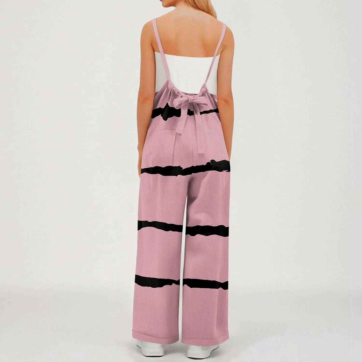 Women 2025 Resort Wear Beach Summer Jumpsuits Sleeveless Sport Lounge Outfits Adjustable Straps Travel Overalls