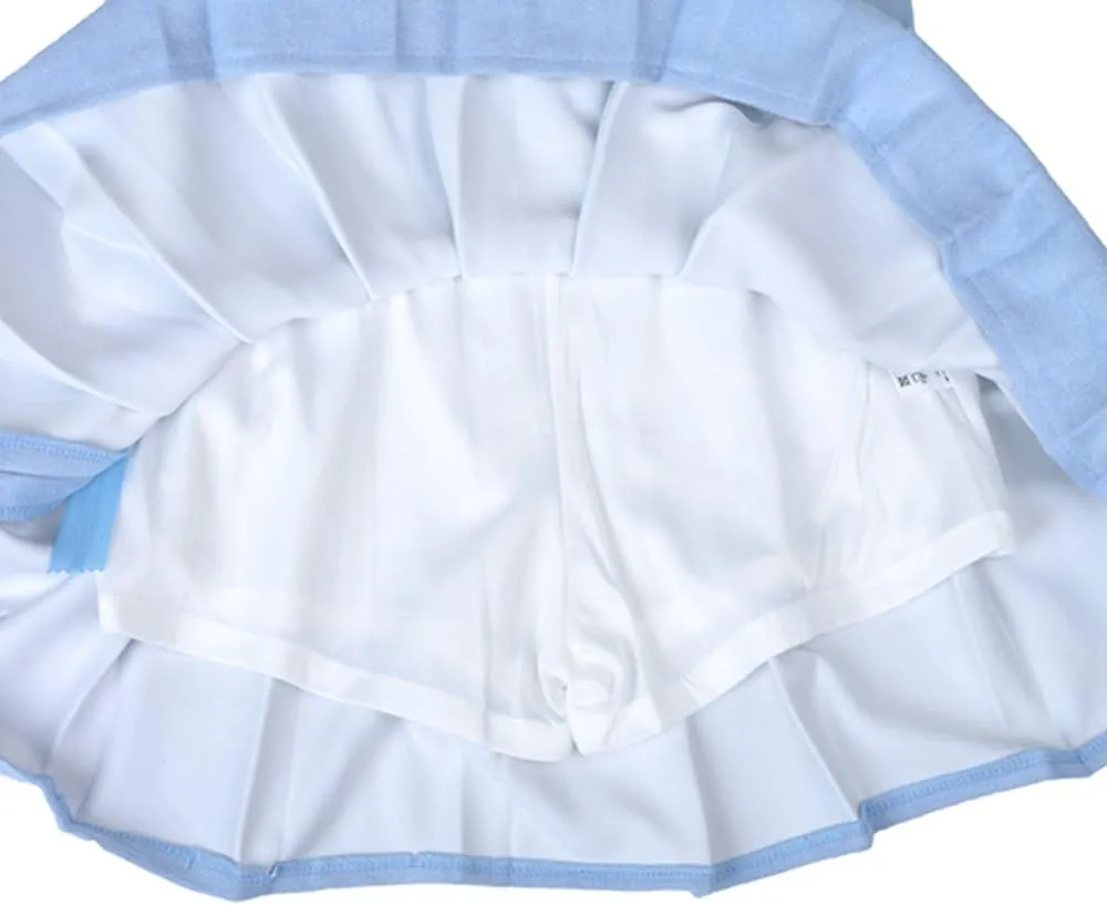Women Faux Suede High-Waisted Pleated Mini Skirts with Soft Shorts Underneath