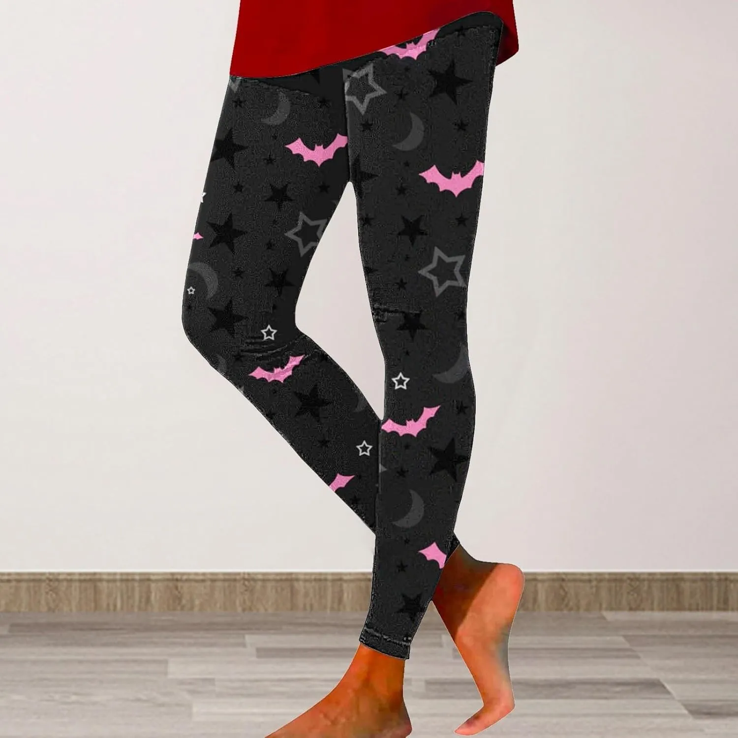Women Halloween Leggings Striped Halloween Print Collection High Waist Women's Leggings Compression Pants Yoga