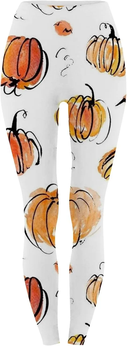 Women Halloween Leggings Striped Halloween Print Collection High Waist Women's Leggings Compression Pants Yoga