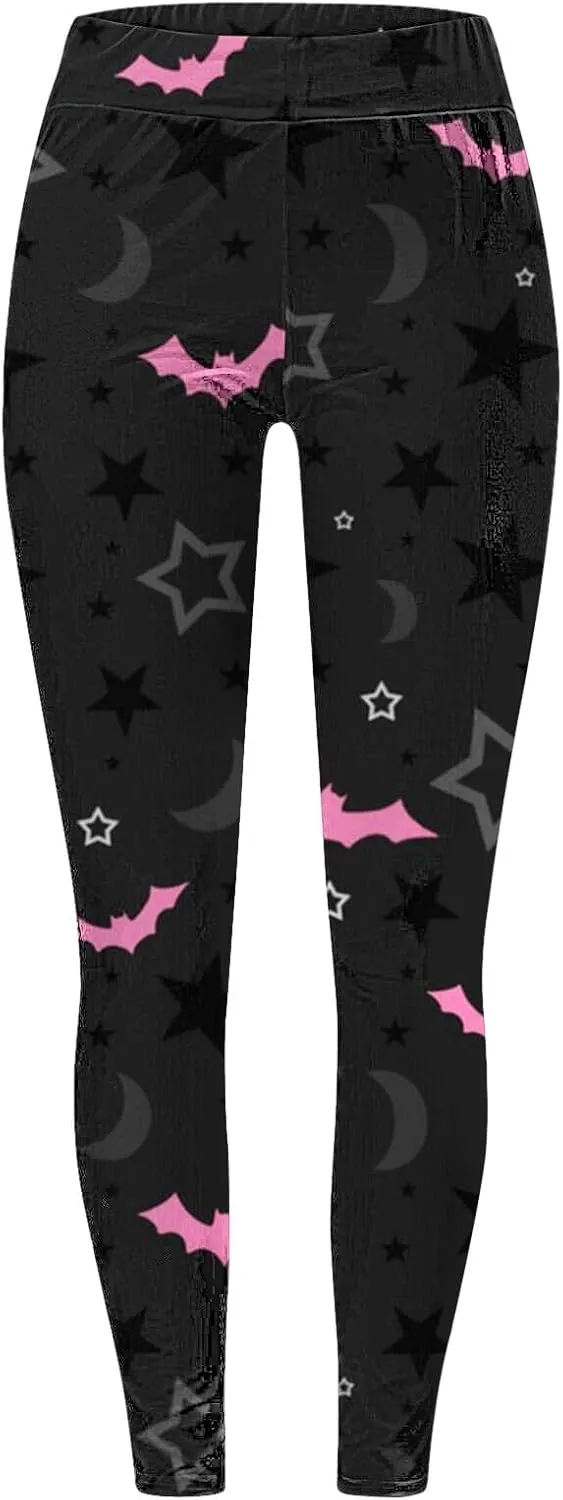 Women Halloween Leggings Striped Halloween Print Collection High Waist Women's Leggings Compression Pants Yoga