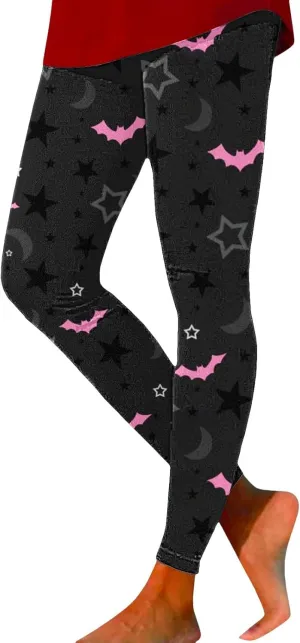 Women Halloween Leggings Striped Halloween Print Collection High Waist Women's Leggings Compression Pants Yoga