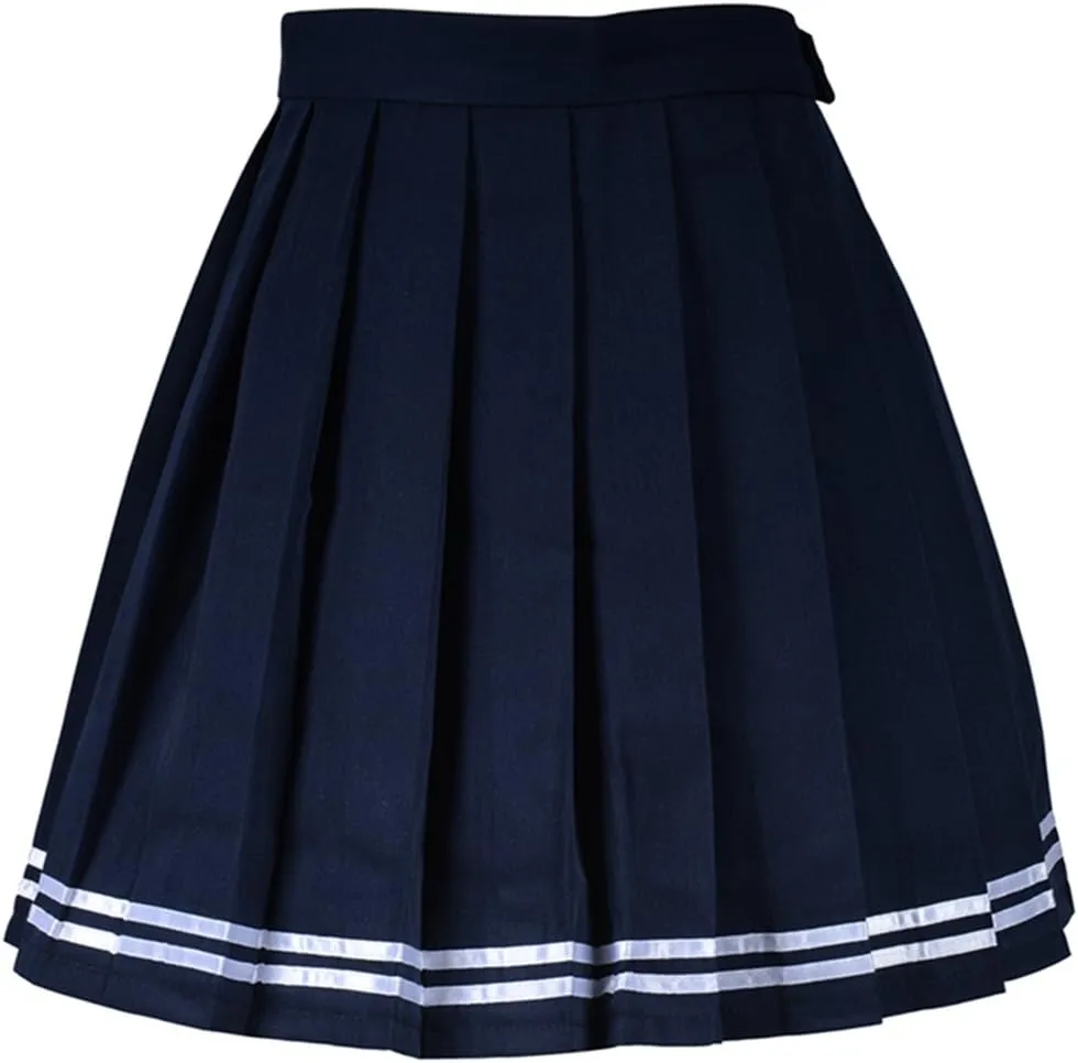 Women High-Waisted Pleated Mini Skirts Girls Skater Tennis School Skirt