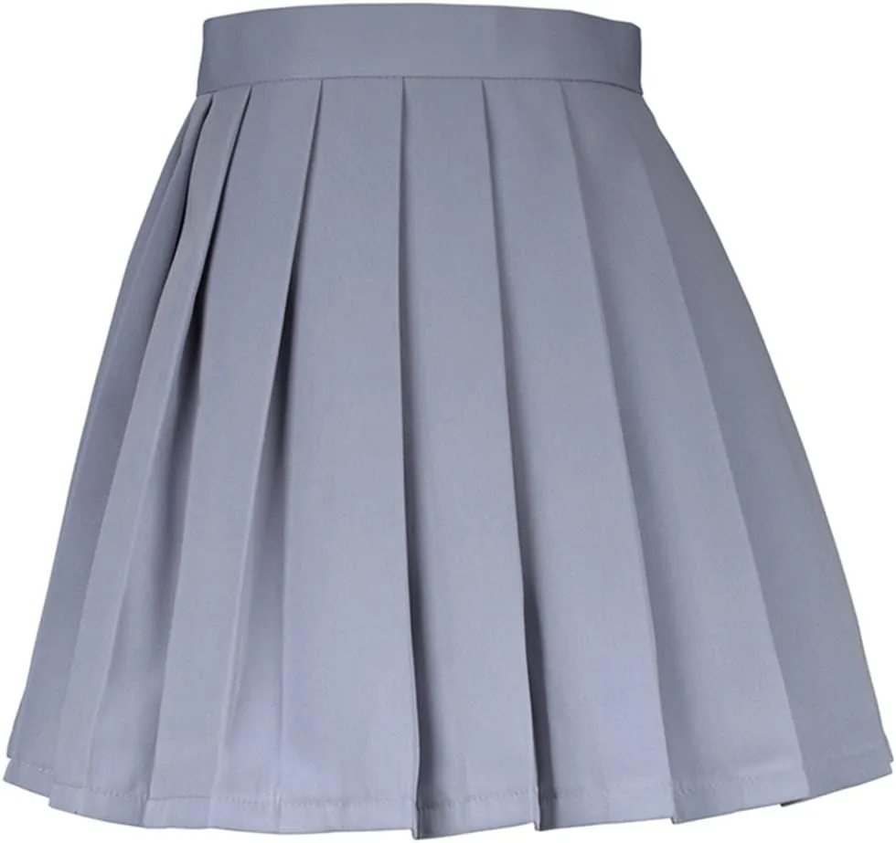 Women High-Waisted Pleated Mini Skirts Girls Skater Tennis School Skirt