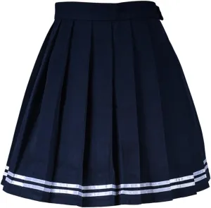 Women High-Waisted Pleated Mini Skirts Girls Skater Tennis School Skirt