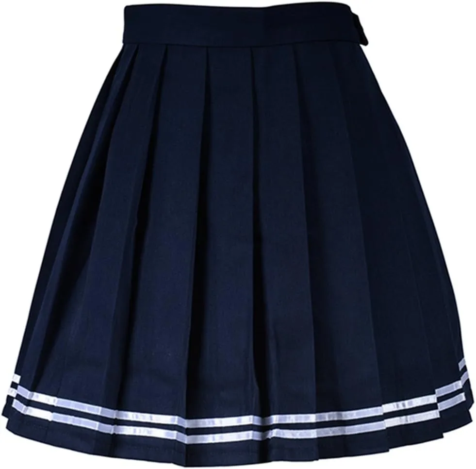 Women High-Waisted Pleated Mini Skirts School Tennis Skirt