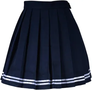 Women High-Waisted Pleated Mini Skirts School Tennis Skirt