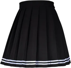 Women High-Waisted Pleated Mini Skirts School Tennis Skirt