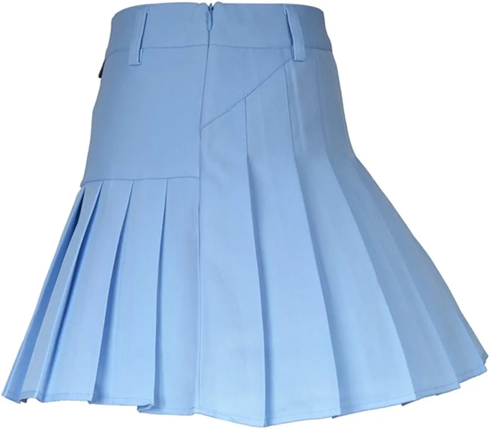 Women High-Waisted Pleated Mini Skirts with Soft Shorts Underneath