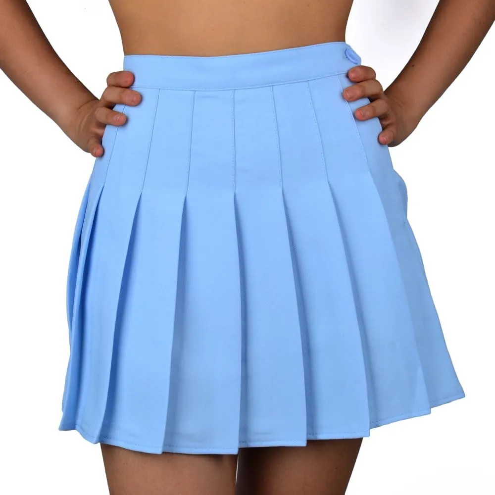 Women High-Waisted Pleated Mini Skirts with Soft Shorts Underneath