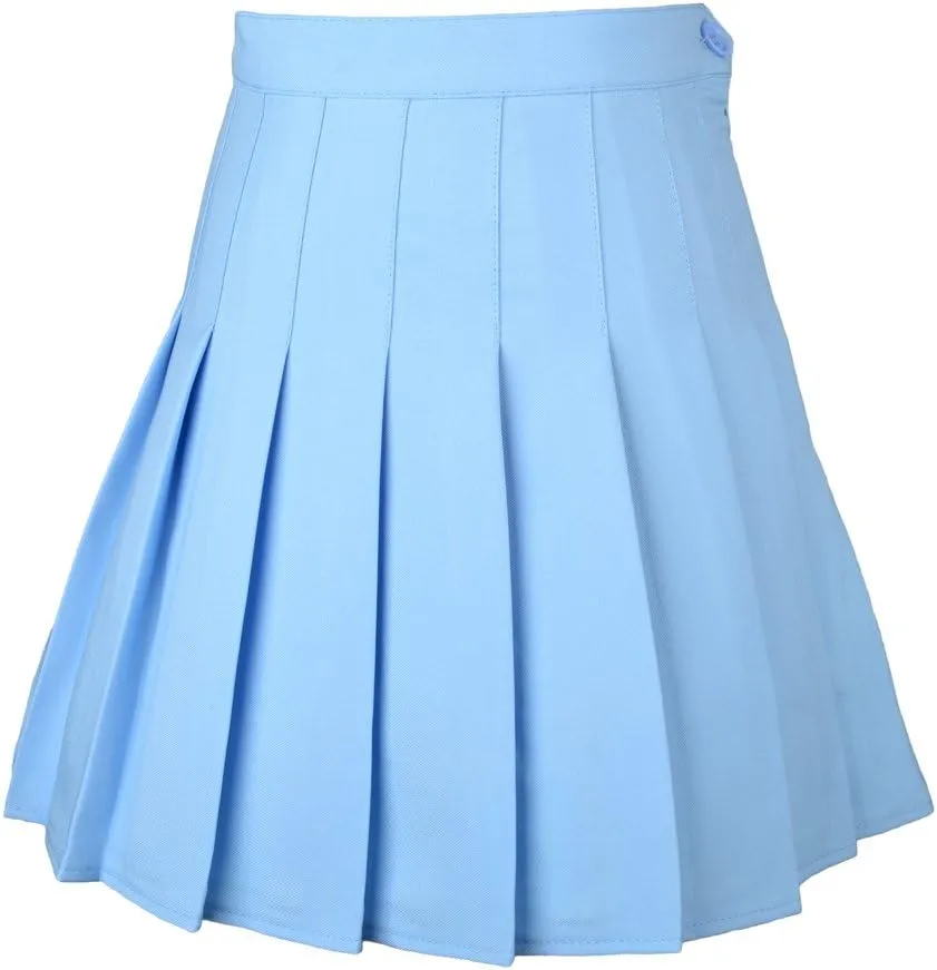 Women High-Waisted Pleated Mini Skirts with Soft Shorts Underneath