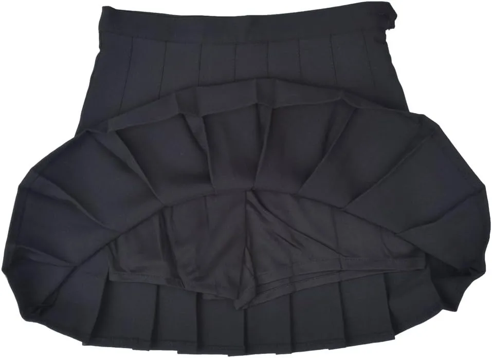 Women High-Waisted Pleated Mini Skirts with Soft Shorts Underneath