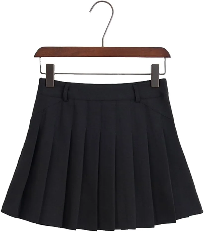 Women High-Waisted Pleated Mini Skirts with Soft Shorts Underneath