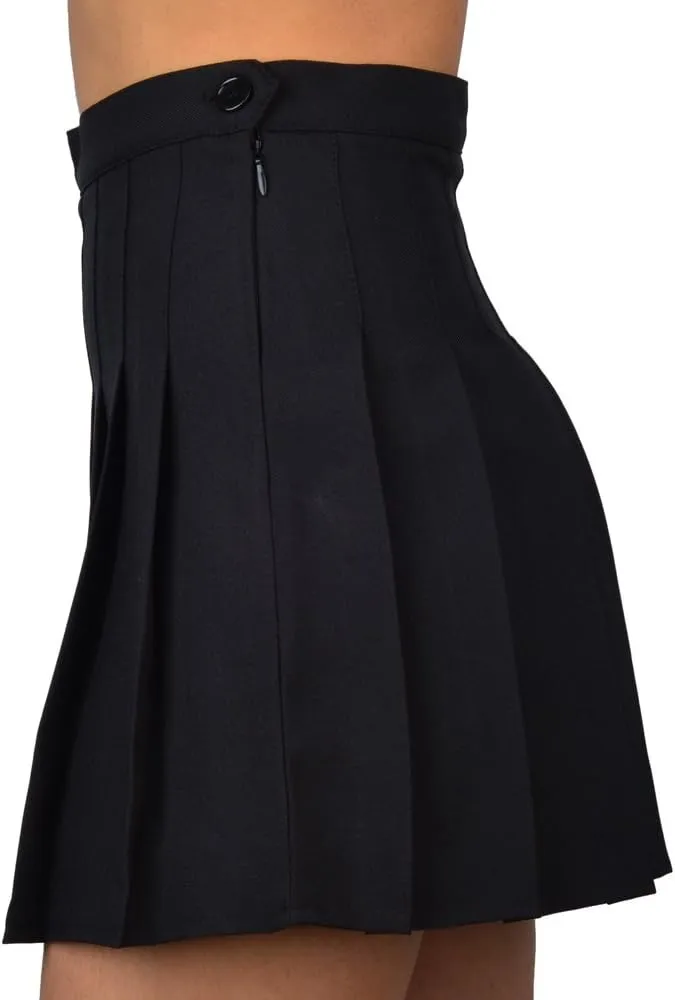 Women High-Waisted Pleated Mini Skirts with Soft Shorts Underneath