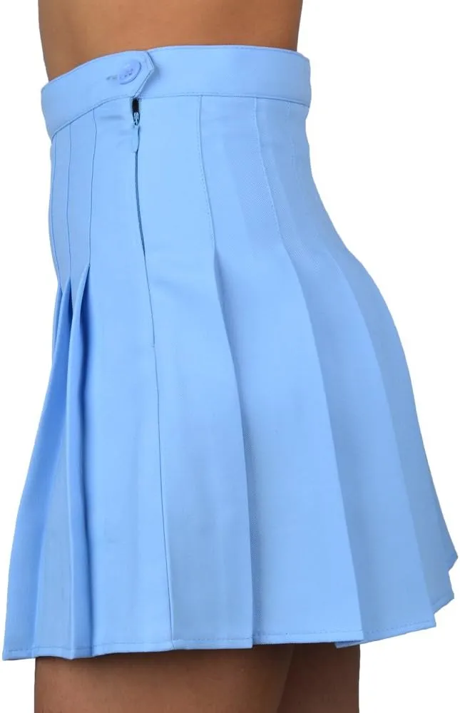 Women High-Waisted Pleated Mini Skirts with Soft Shorts Underneath