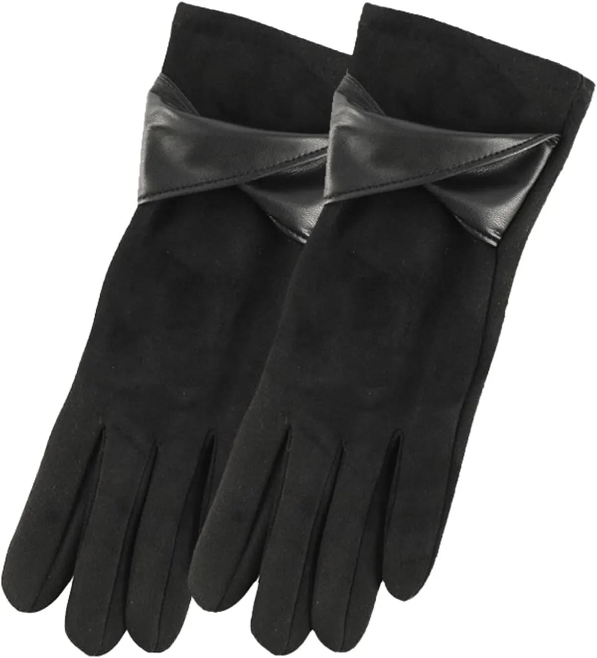 Women Leather Gloves Touchscreen Motorcycle Driving Lady Dress Gloves Fleece Lined Velvet Gloves Women