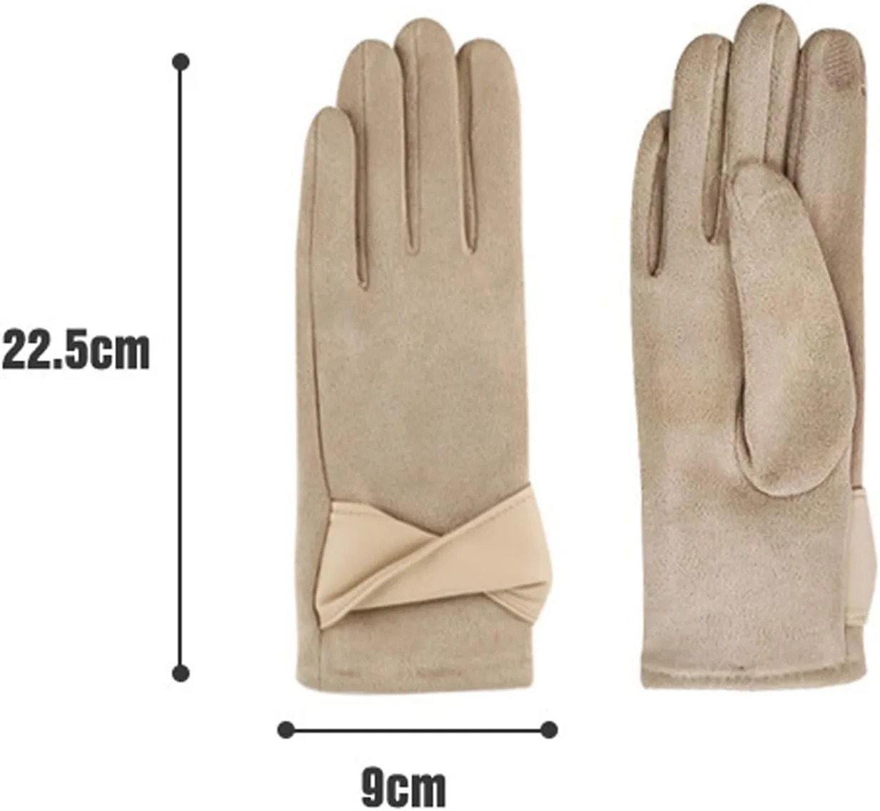Women Leather Gloves Touchscreen Motorcycle Driving Lady Dress Gloves Fleece Lined Velvet Gloves Women