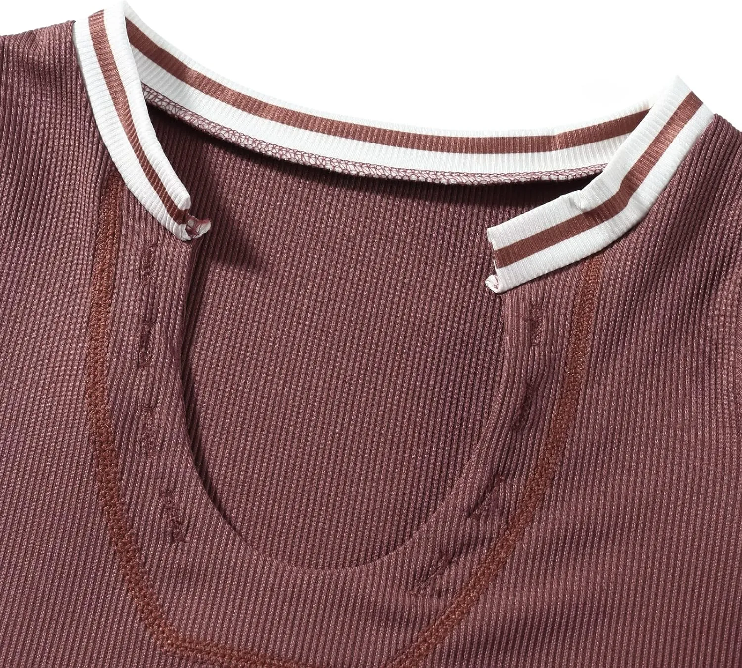 Women Summer Rib Knit Cap Sleeve Tight Crop Top V Neck Going Out Slim Fit Basic Contrast Color Y2K Skinny Tee Shirt