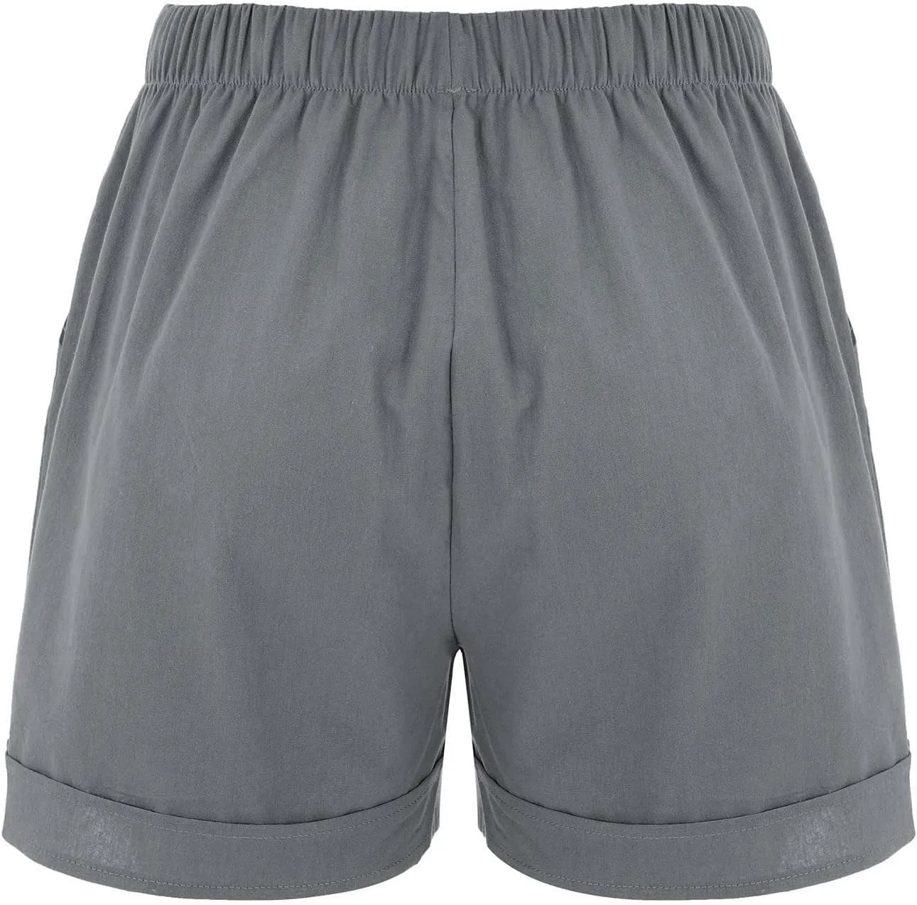 Women Summer Shorts Casual Trendy Wide Leg Pocket Comfy Beach Short Pants Drawstring Waist Bermuda