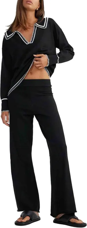 Women's 2 Piece Knit Sweater Sets Outfits Long Sleeve Long Sleeve Wide Leg Pants Lounge Sets Tracksuits Outfit