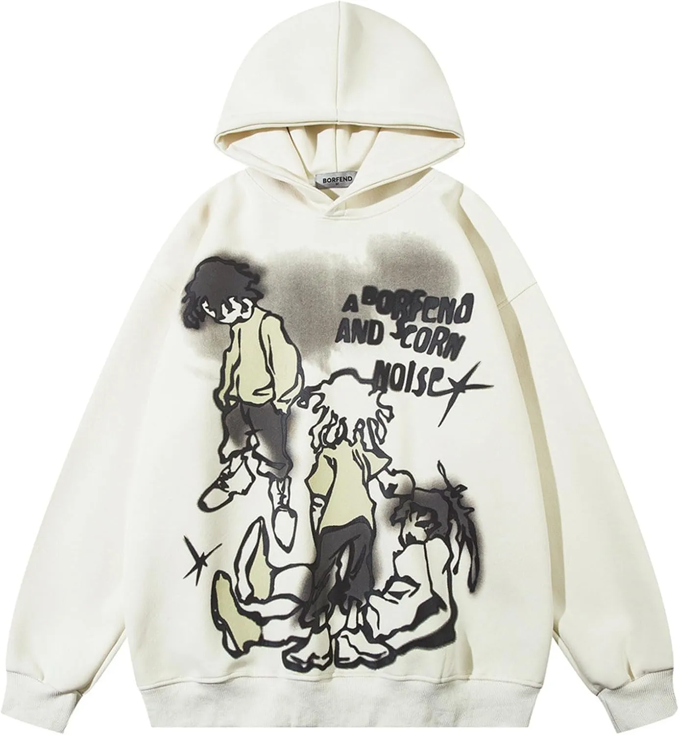 Women's Cartoon Graphic Oversized Hoodies Y2K Streetwear Casual Trendy Harajuku Pullover Sweatshirt For Men