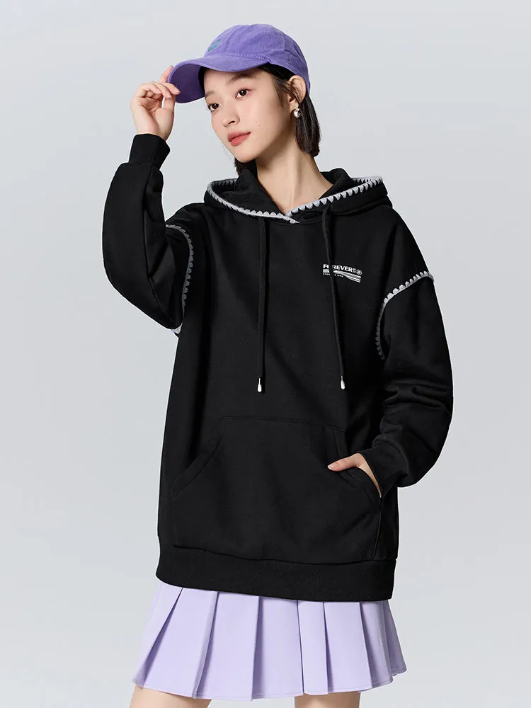 Women's cream white hooded sweatshirt