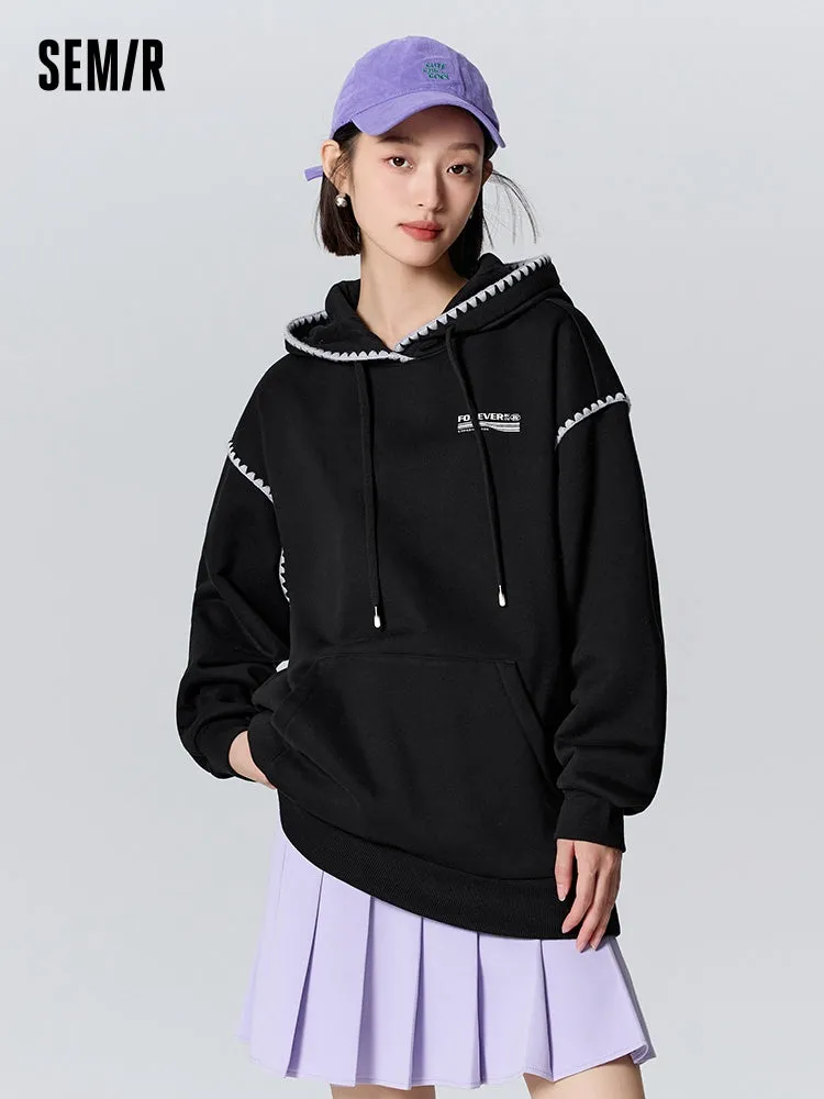 Women's cream white hooded sweatshirt
