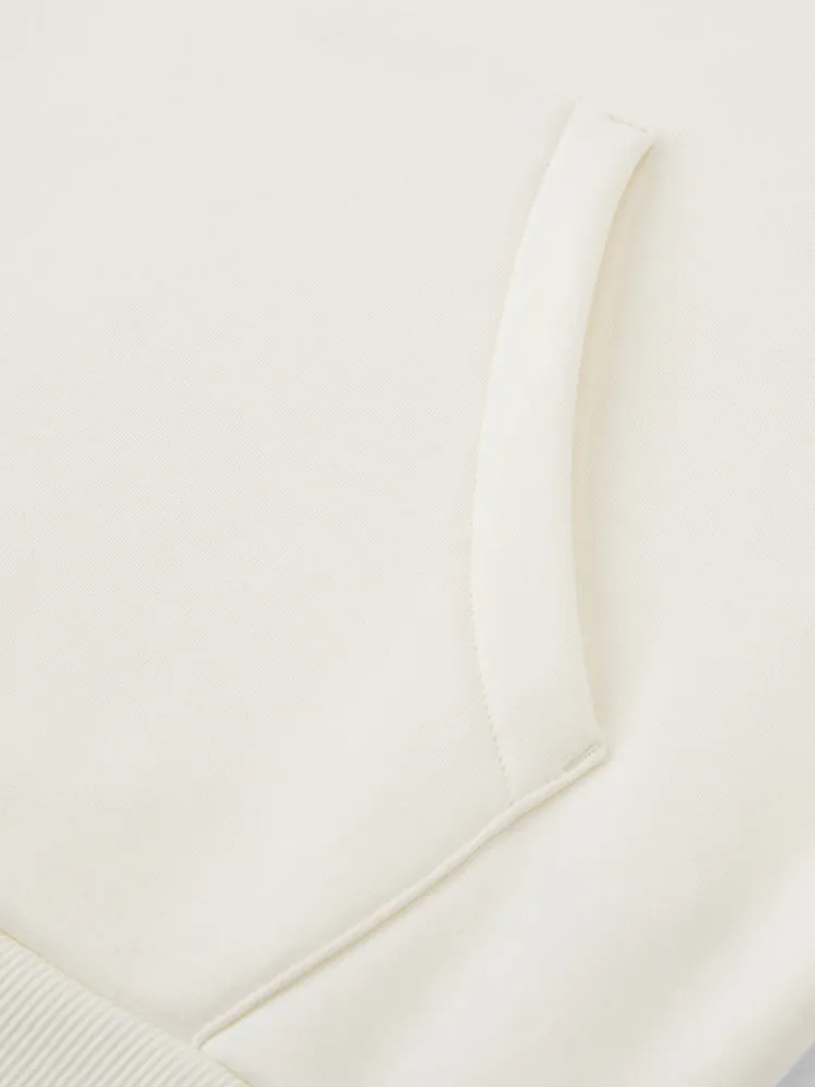 Women's cream white hooded sweatshirt