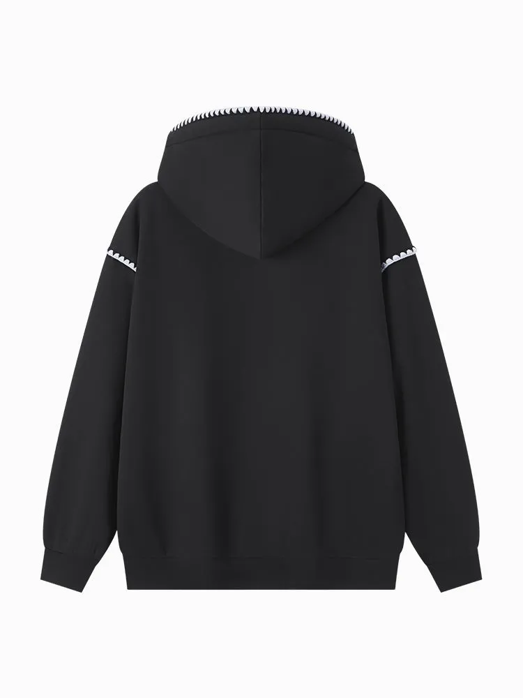 Women's cream white hooded sweatshirt
