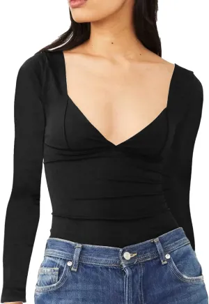 Womens Crop Tops Cami Deep V Neck Sexy Y2K Shirt Short Sleeve Backless Basic Summer Casual Tee Shirts Cami Crop Tops