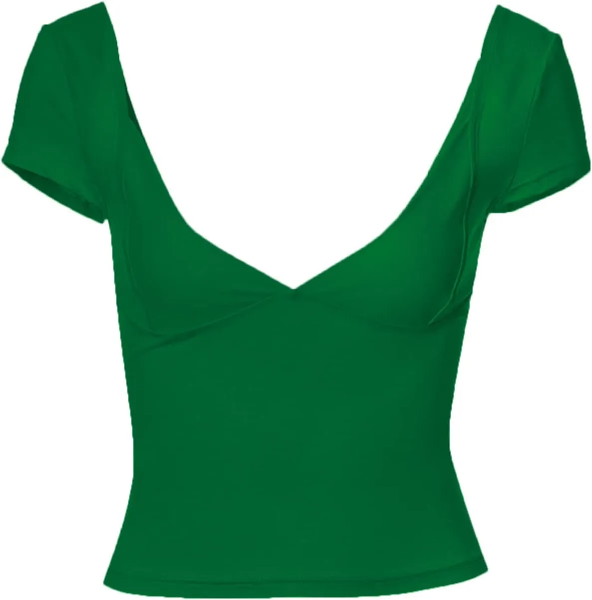 Womens Crop Tops Cami Deep V Neck Sexy Y2K Shirt Short Sleeve Backless Basic Summer Casual Tee Shirts Cami Crop Tops