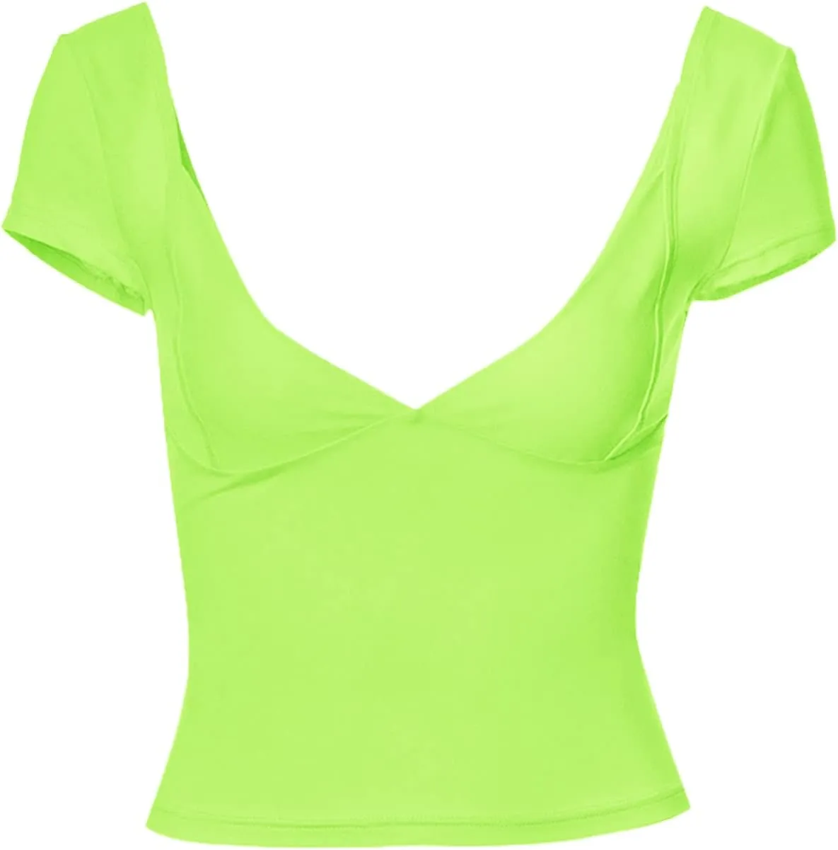 Womens Crop Tops Cami Deep V Neck Sexy Y2K Shirt Short Sleeve Backless Basic Summer Casual Tee Shirts Cami Crop Tops